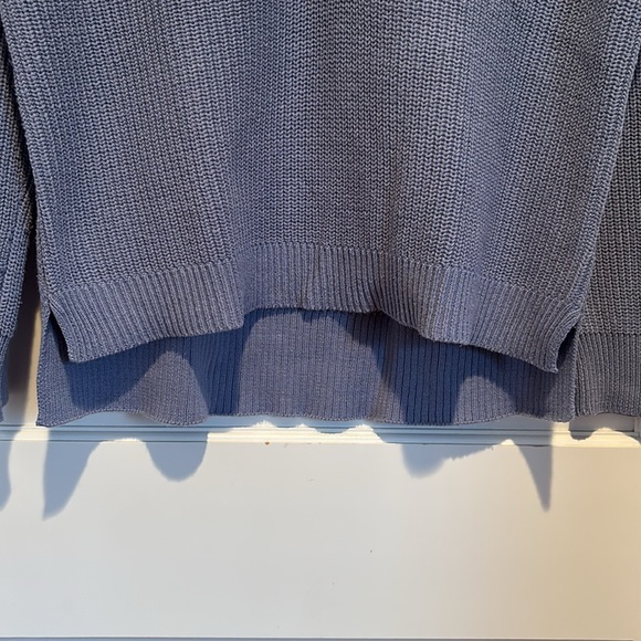 Rachel Zoe V neck pullover Henley sweater in light cornflower blue w/ buttons - Picture 6 of 15